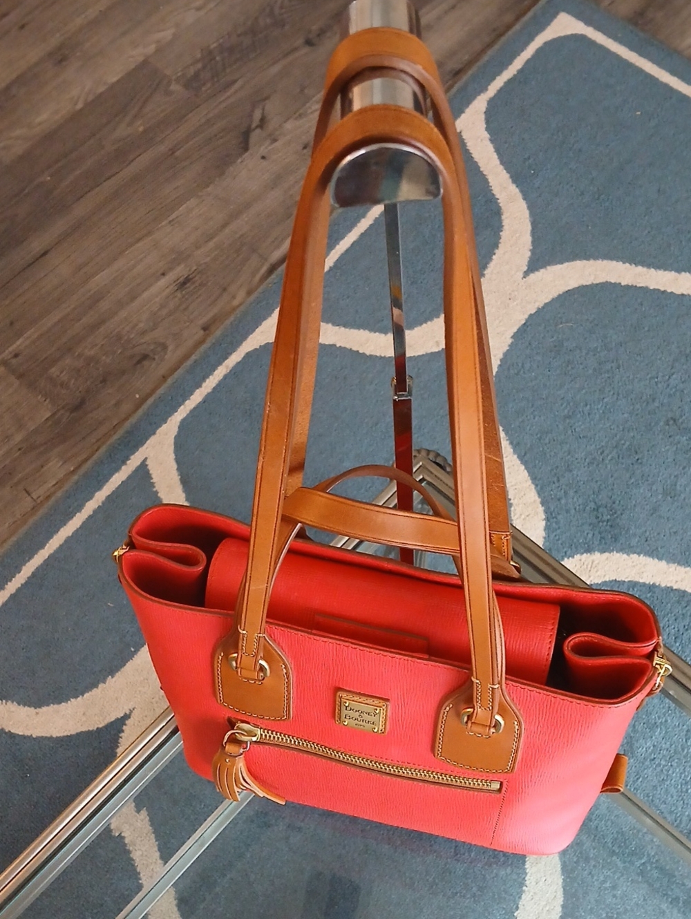 Dooney & Bourke  Leather Shoulder Bag with Tan Trim - Picture 3 of 11